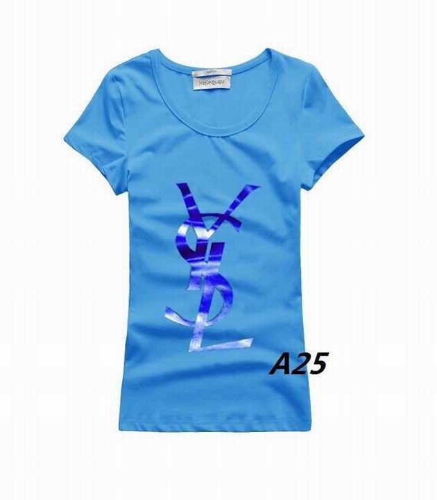 YSL short round collar T woman S-XL-215
